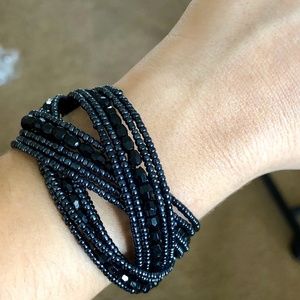 Orbiting Beaded Cuff Bracelet